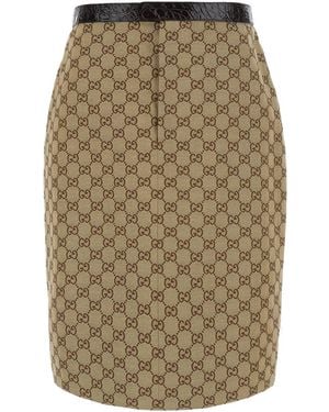 Gucci Mini Dress Horsebit Details - Natural
