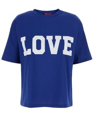 ..,merci Round Neck T-Shirt With Maxi Print On The Front - Blue