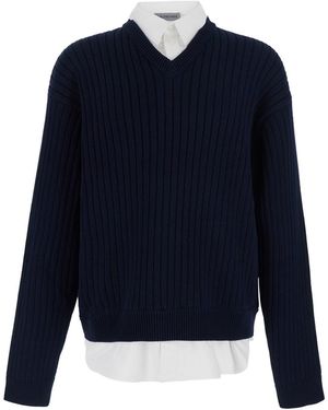 Balenciaga Knitted Jumper - Blue