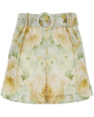 DREAM CATCHER 'Sienna' Shorts With All-Over Floral Print An - Metallic