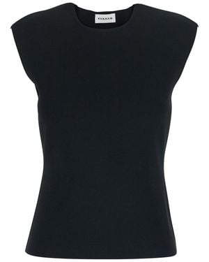 P.A.R.O.S.H. Top With Round Neck And Short Design - Black