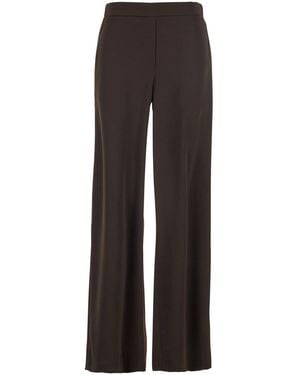 P.A.R.O.S.H. Trousers With Elastic Waist And Wide Leg - Brown