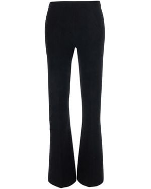 Twinset High-Waisted Pants With Logo Plate On The Back And Flare - Black