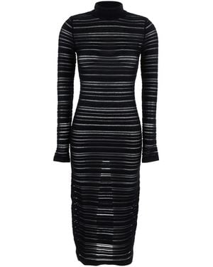 FEDERICA TOSI High Neck Dress With Striped Design - Black