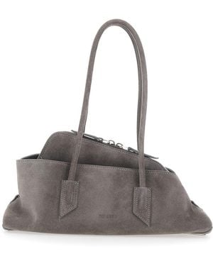 The Attico 'La Passeggiata' Small Shoulder Bag With Two Top Handles - Gray