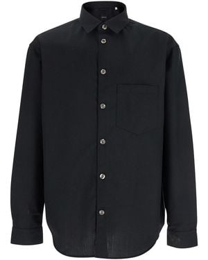 Plain Camicia Con Colletto Classico - Blu