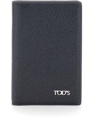 Tod's Cardholder With Metallic Logo Lettering - Blue