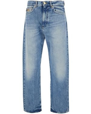 Versace Jeans With Back Logo Patch And Faded Effect - Blue