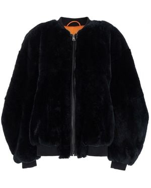 Numerootto Bomber Jacket With Zip Closure - Black