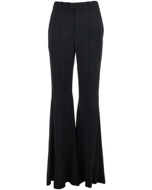 Balenciaga Flared Viscose Pants - Black