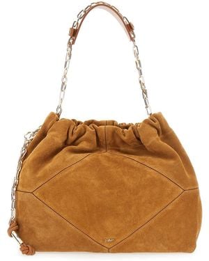 Ba&sh Shoulder Bag June Suede - Brown