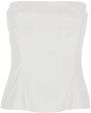 FEDERICA TOSI Sleeveless Top With Corset Design And Hidden Closu - White