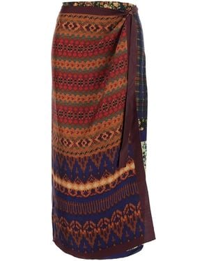 Dries Van Noten Skirt With Side Closure And All-Over Motif - Red