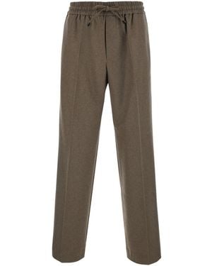 Drole de Monsieur Elastic Flannel Trousers With Soft Fabric And Col - Grey