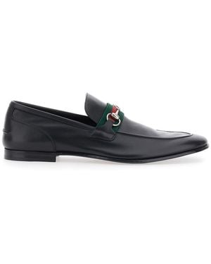 Gucci 'Como' Loafers With Web Stripe And Horsebit - White