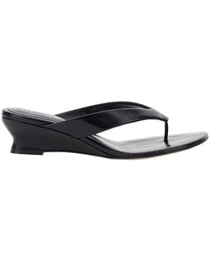 Le Monde Beryl Wedges With Slip-On Design And Embossed Logo On T - White