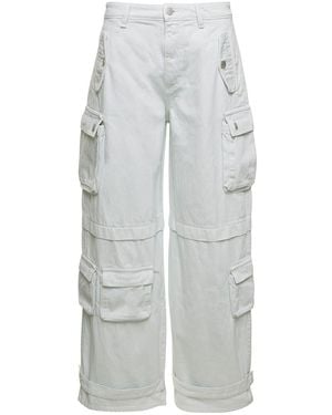 ICON DENIM 'Rosalia' Low Waisted Cargo Jeans With Patch Pockets - Gray