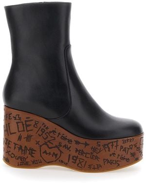 Chloé Maxime Wedge Booties - Black
