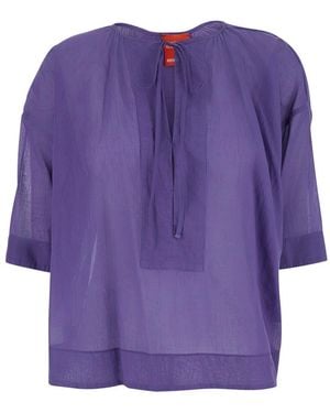 ..,merci Blouse With Round Neckline And Bow Detail On The Front In - Purple
