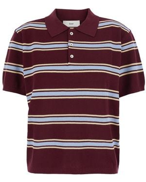 DUNST Striped Polo Knit - Red