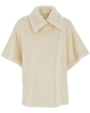 Max Mara Cappa 'Tebe' Con Colletto A Revers E Maniche Corte A Kimono I - Bianco