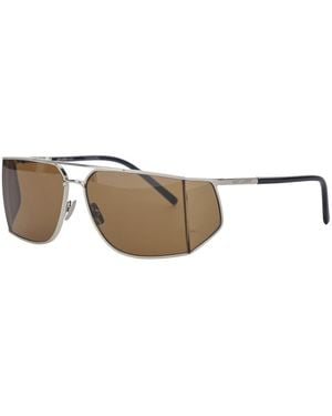 Saint Laurent Aviator Sunglasses With Lenses - Brown