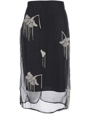 Rohe Embellished Tulip Skirt - Nero