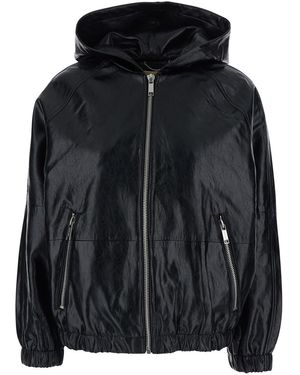 MICHAEL Michael Kors Hooded Jacket With Elasticized Finishes In - Black