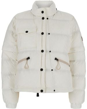 Moncler Piumino 'Mauduit' Con Patch Logo Sulla Manica - Bianco