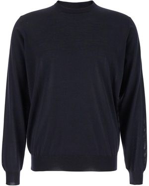 Plain Maglione Girocollo Con Rifiniture A Coste - Nero