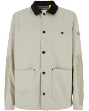 Moncler Genius Giubbotto 'Jeike' Con Colletto Classico A Coste E Patch - Grigio