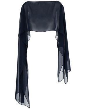 Plain Stola Con Scollo A Barca - Blu
