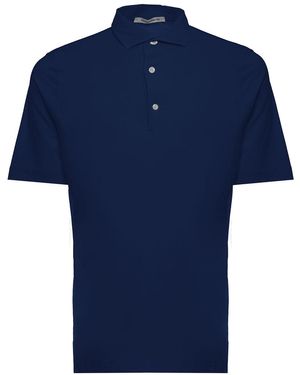 GAUDENZI Cotton Polo With Classic Collar And Short Sleeves For Me - Blue
