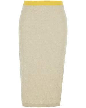Fendi Color Block Ff Skirt - Natural