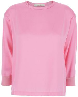 Jucca Blouse With Long Sleeves And Round Neck - Pink