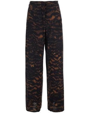 Momoní Aoki Bis Pant Is An Elegant Pant Made Of Silk And Elasta - Black