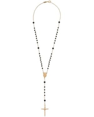 Dolce & Gabbana Cross Pendant Necklace With Claw Clasp Closure On The Back For - White