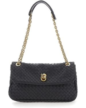 Bottega Veneta 'Madison' Crossbody Bag With Chain Strap And Knot - Black