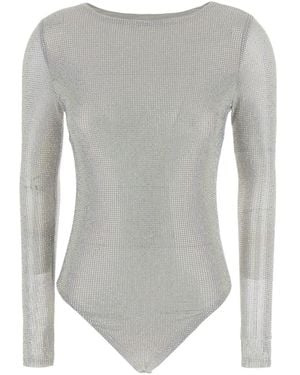 Twentyfourhaitch Body With All-Over Applied Rhinestones - Grey