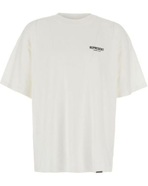 Represent Crew Neck T-Shirt With Logo Lettering On Front And Bac - White