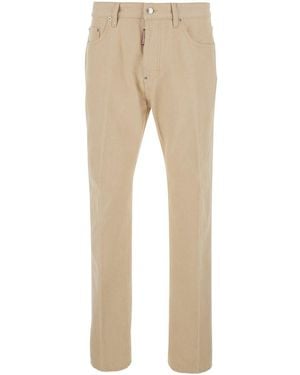 DSquared² '642' Jeans With Logo Patch On The Back - Natural