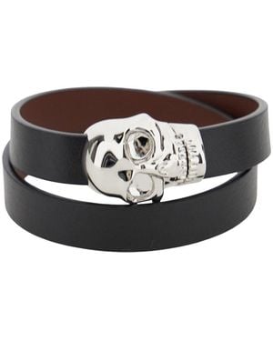 Alexander McQueen Skull Double Wrap - Black