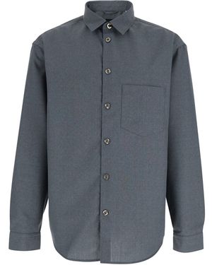 Plain Camicia Con Colletto Classico - Blu