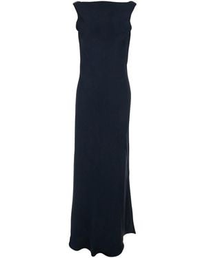 Antonelli Long Dress With Draped Neckline - Blue