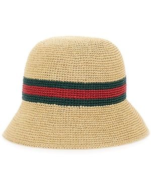 Gucci Bucket Hat With Web Detail - Natural