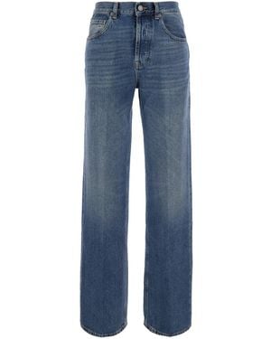 Grifoni 'Beryl' Jeans With Logo Patch On The Back - Blue