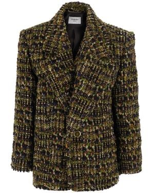 Saint Laurent Veste Tweed Mache Faux Allover Look1 - Verde