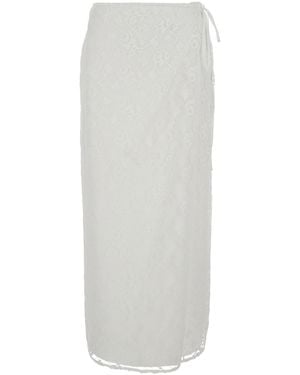 MSGM Skirt With Adjustable Knot - White