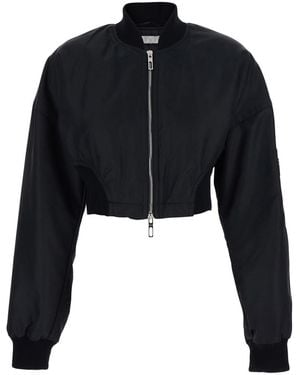 Sportmax Crop Jacket "Crop Jacket" With Bomber Collar And Pocket On Sl - Blue