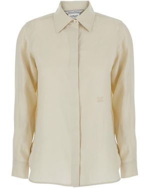 Max Mara Long-Sleeved Shirt With Classic Collar - White